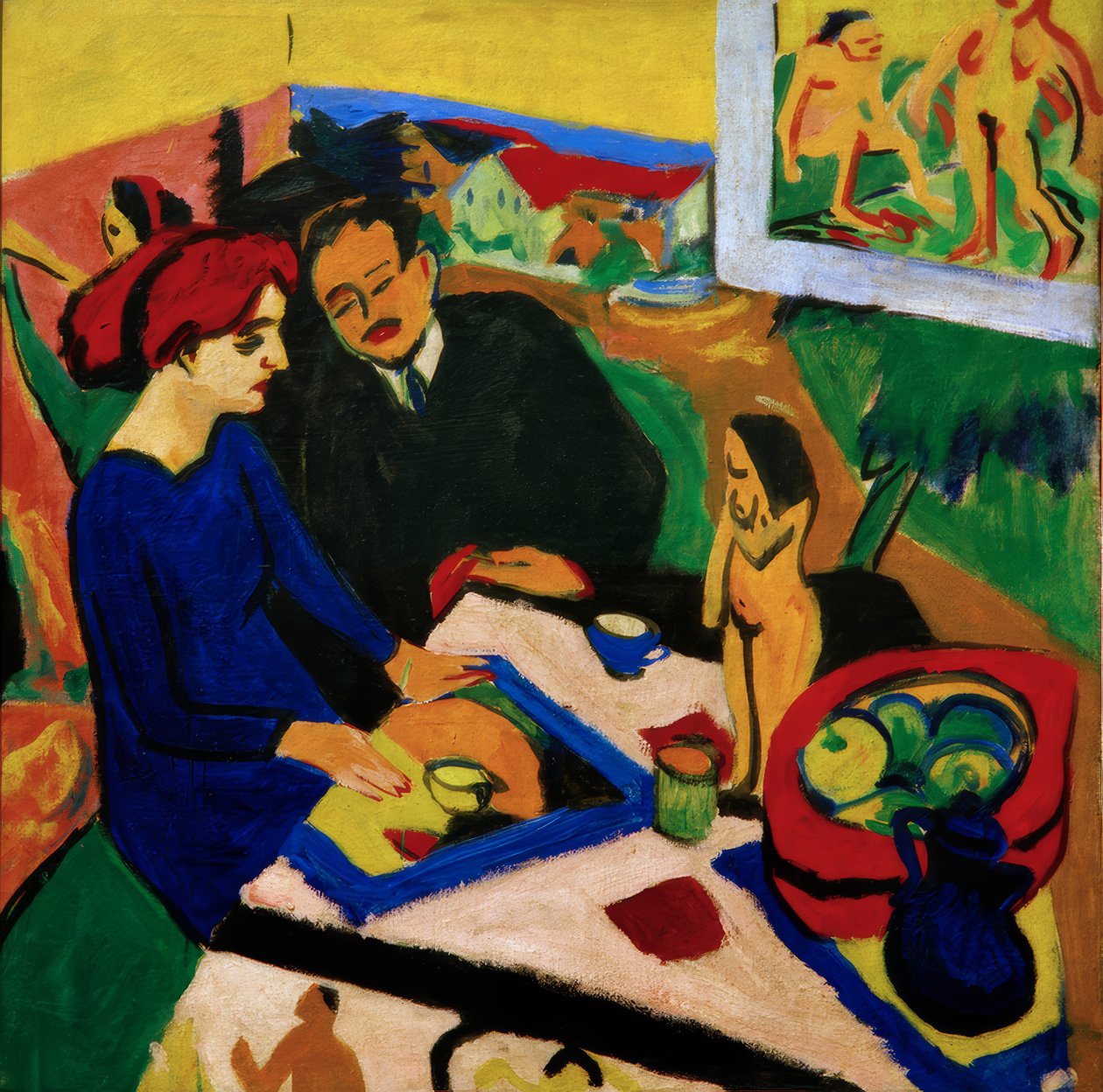 Doris et Heckel à la table - Ernst Ludwig Kirchner