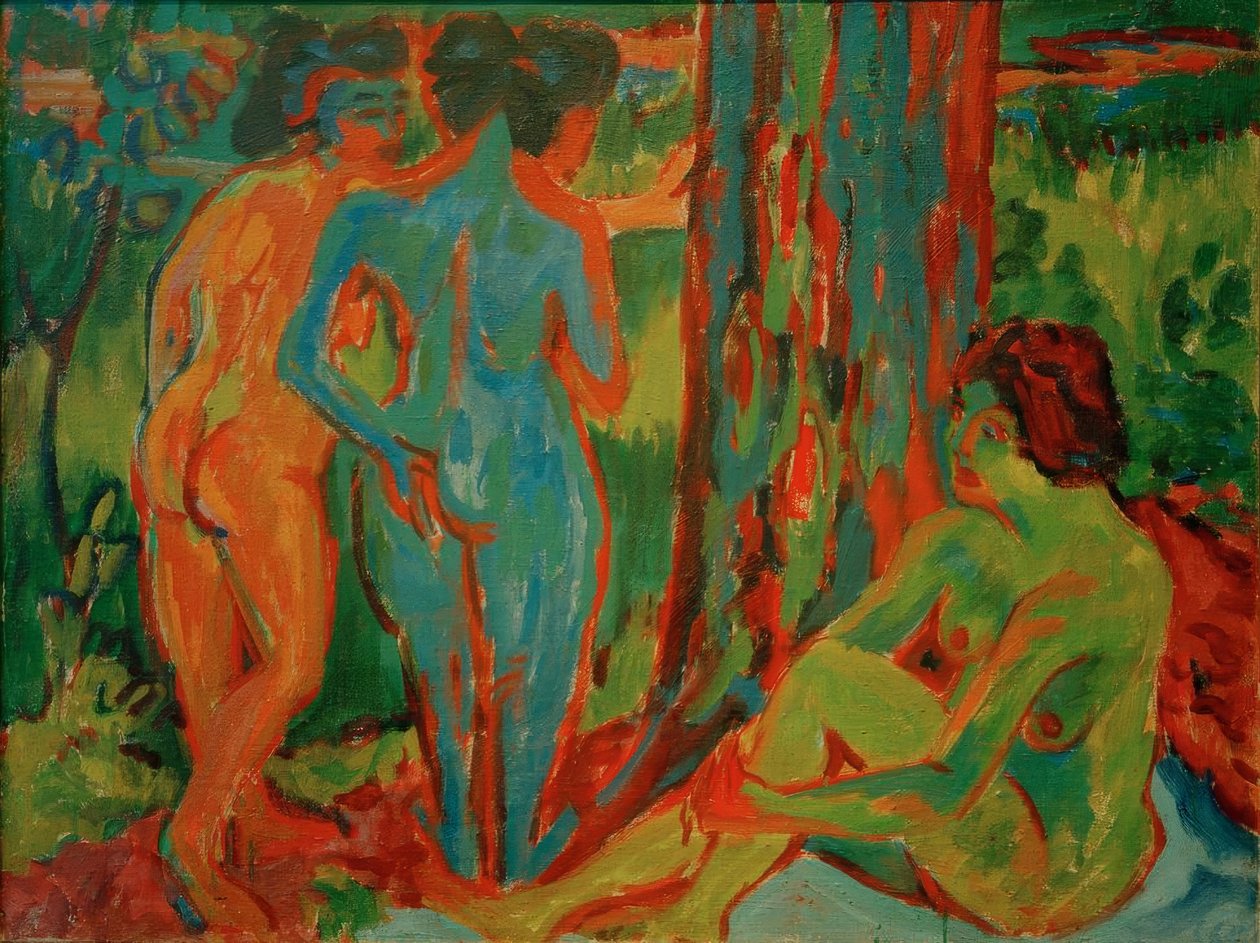 Trois nus dans la forêt - Ernst Ludwig Kirchner