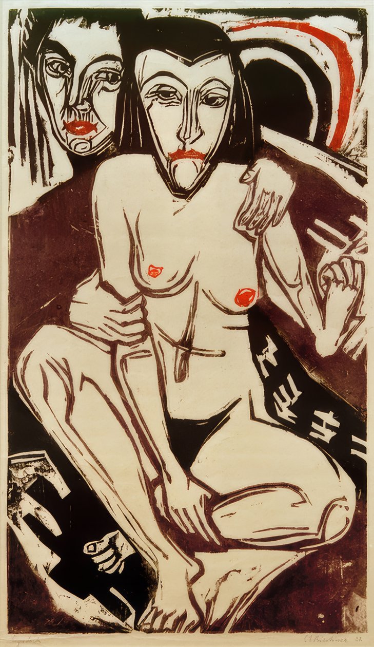 Mélancolie (Autoportrait avec Erna) - Ernst Ludwig Kirchner