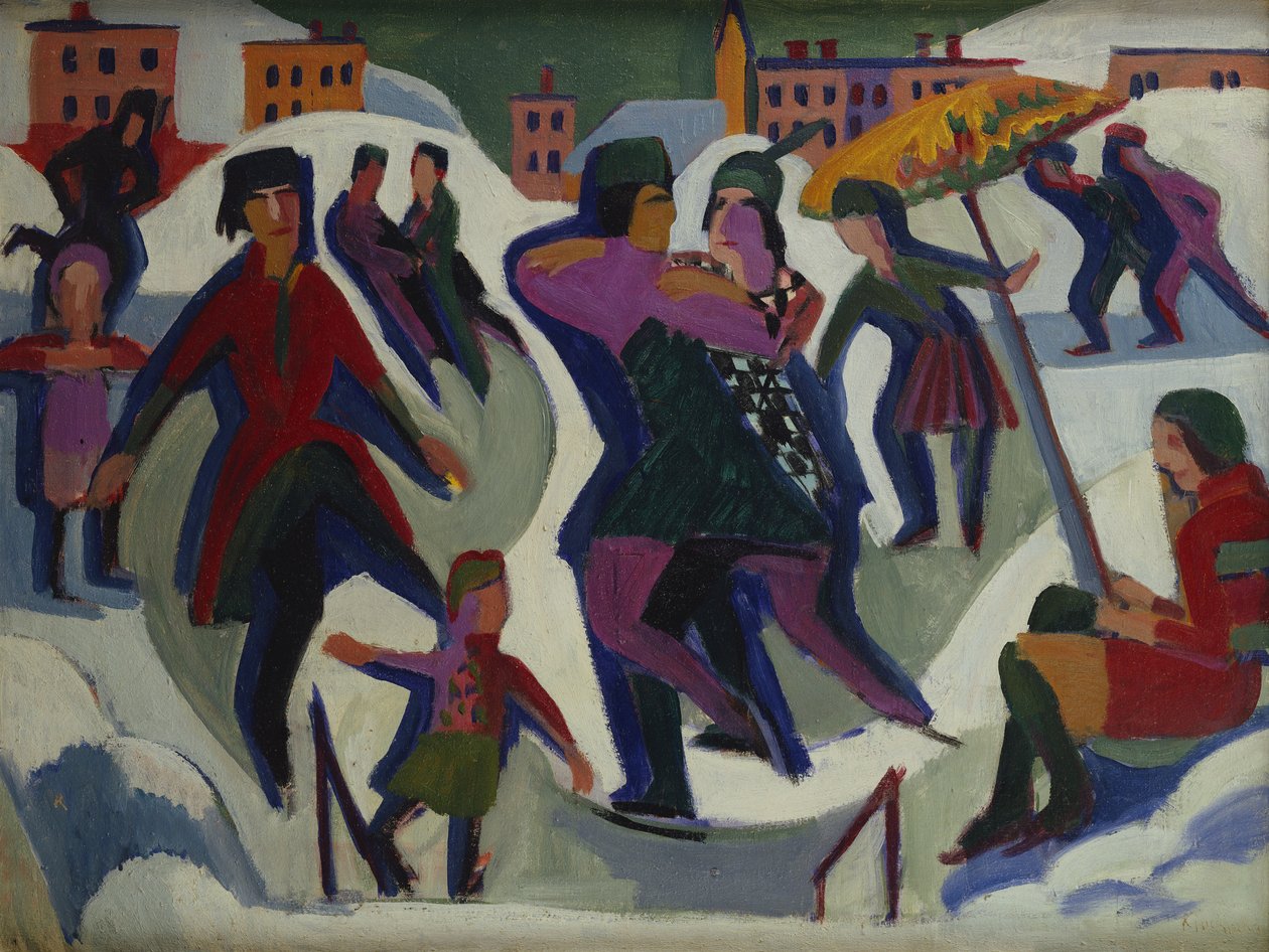Patinoire avec patineurs, 1925 - Ernst Ludwig Kirchner