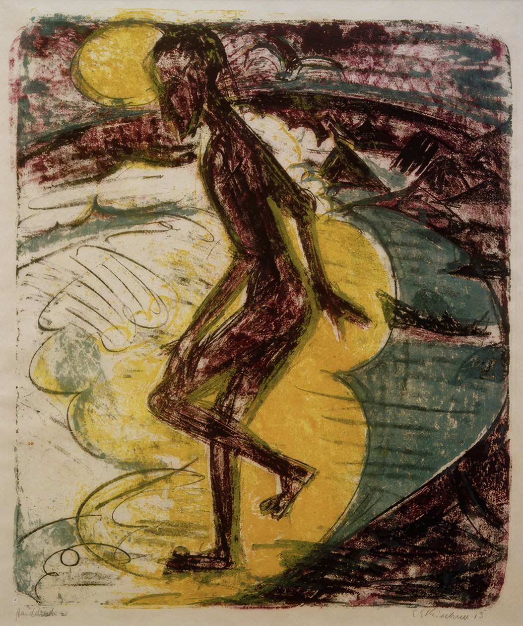 Homme entrant dans la mer - Ernst Ludwig Kirchner