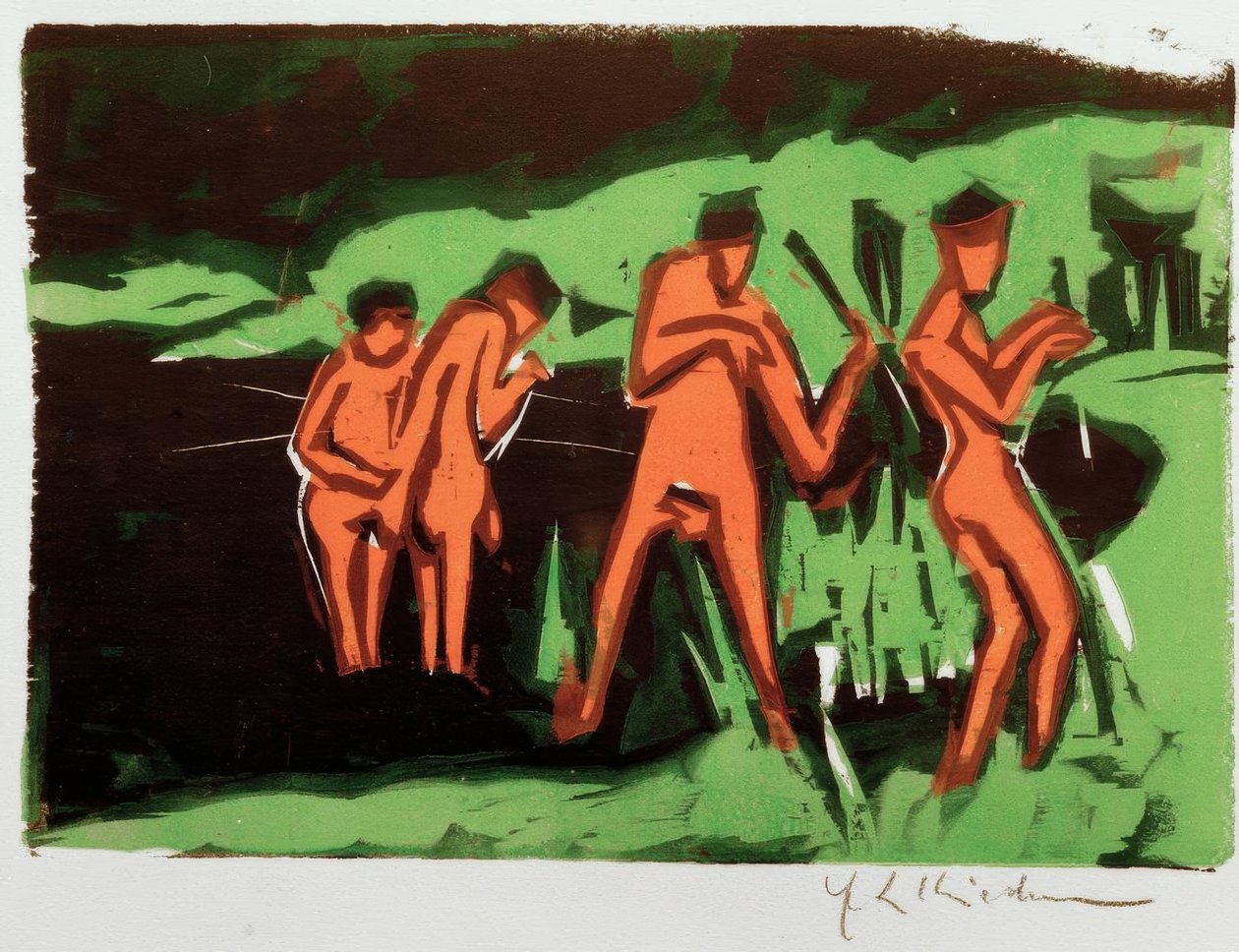 Baigneurs lançant des roseaux - Ernst Ludwig Kirchner