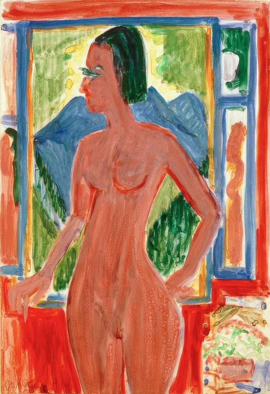Femme nue à la fenêtre - Ernst Ludwig Kirchner