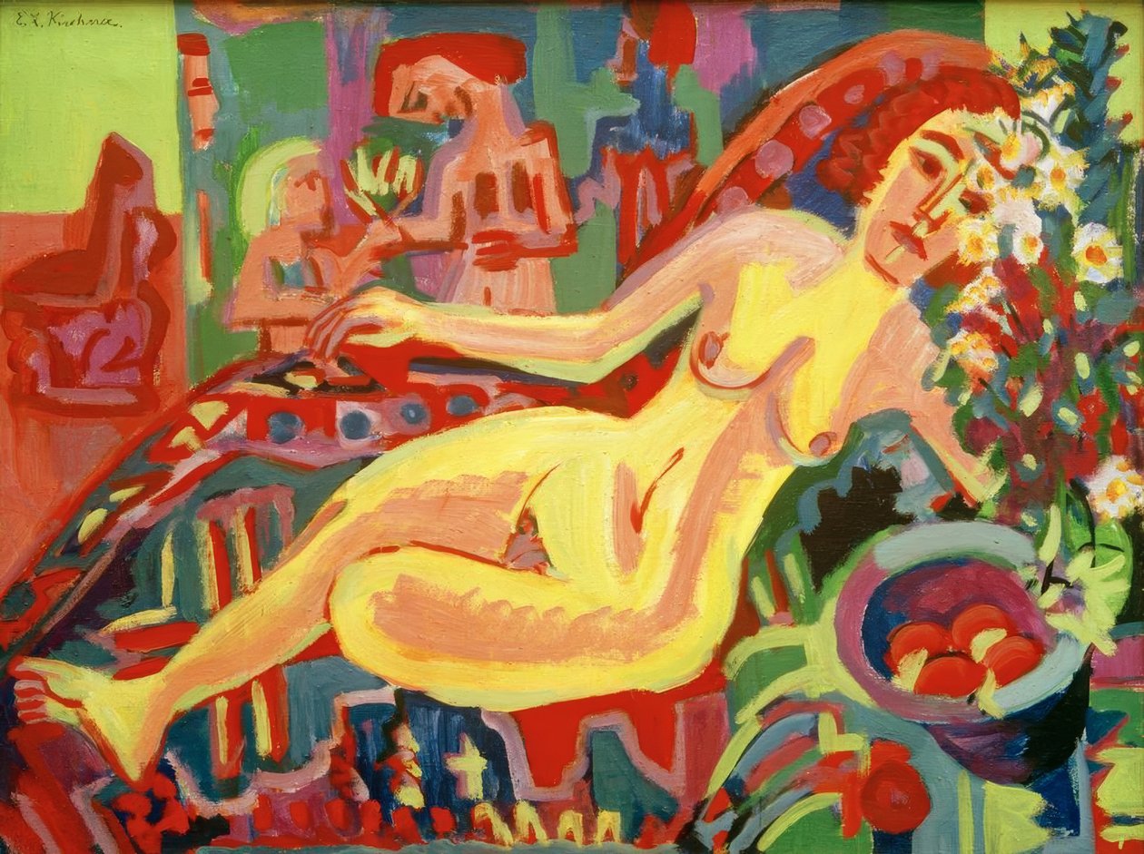 Jeune fille nue sur un divan - Ernst Ludwig Kirchner