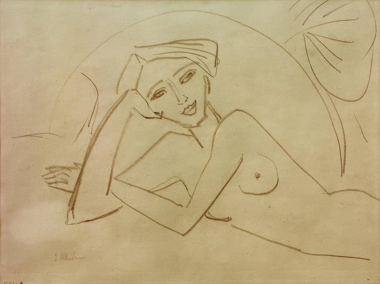 Jeune fille nue allongée - Ernst Ludwig Kirchner