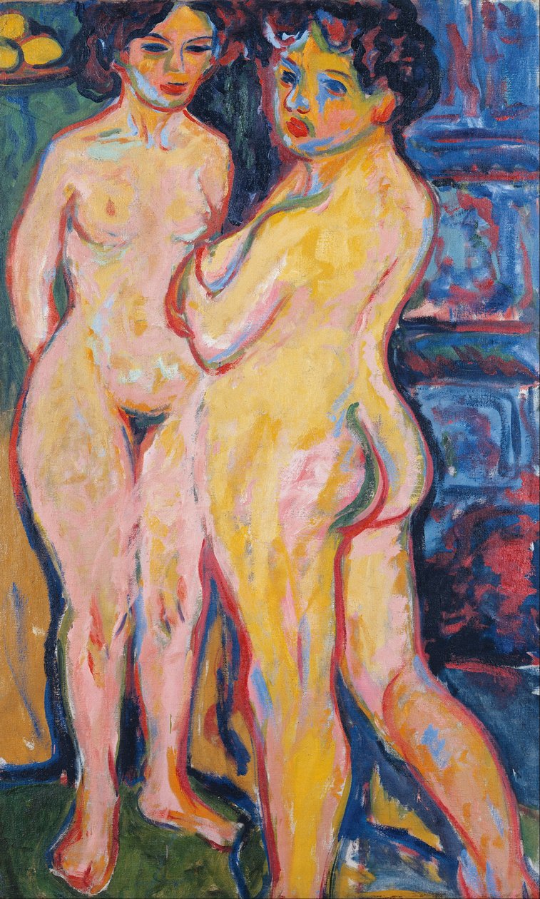 Nus debout près du poêle, 1908 - Ernst Ludwig Kirchner