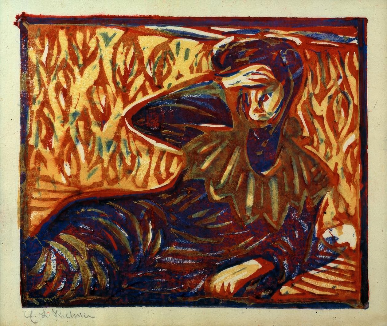 Jeune fille au repos avec mal de tête - Ernst Ludwig Kirchner
