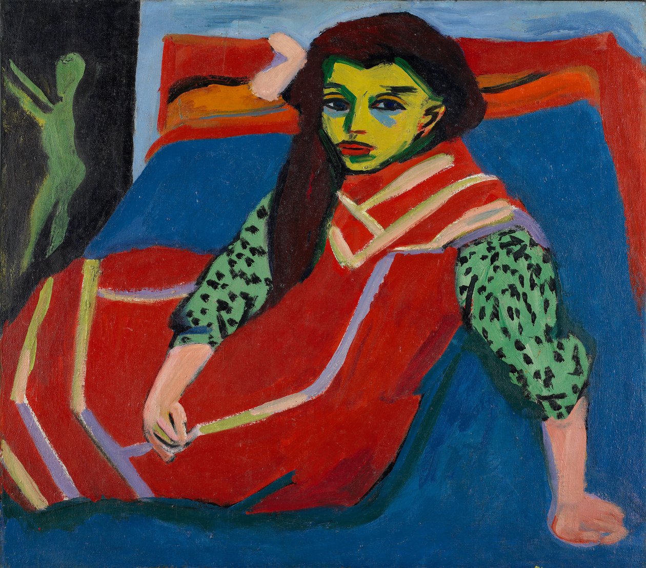 Fille assise (Fränzi Fehrmann) - Ernst Ludwig Kirchner