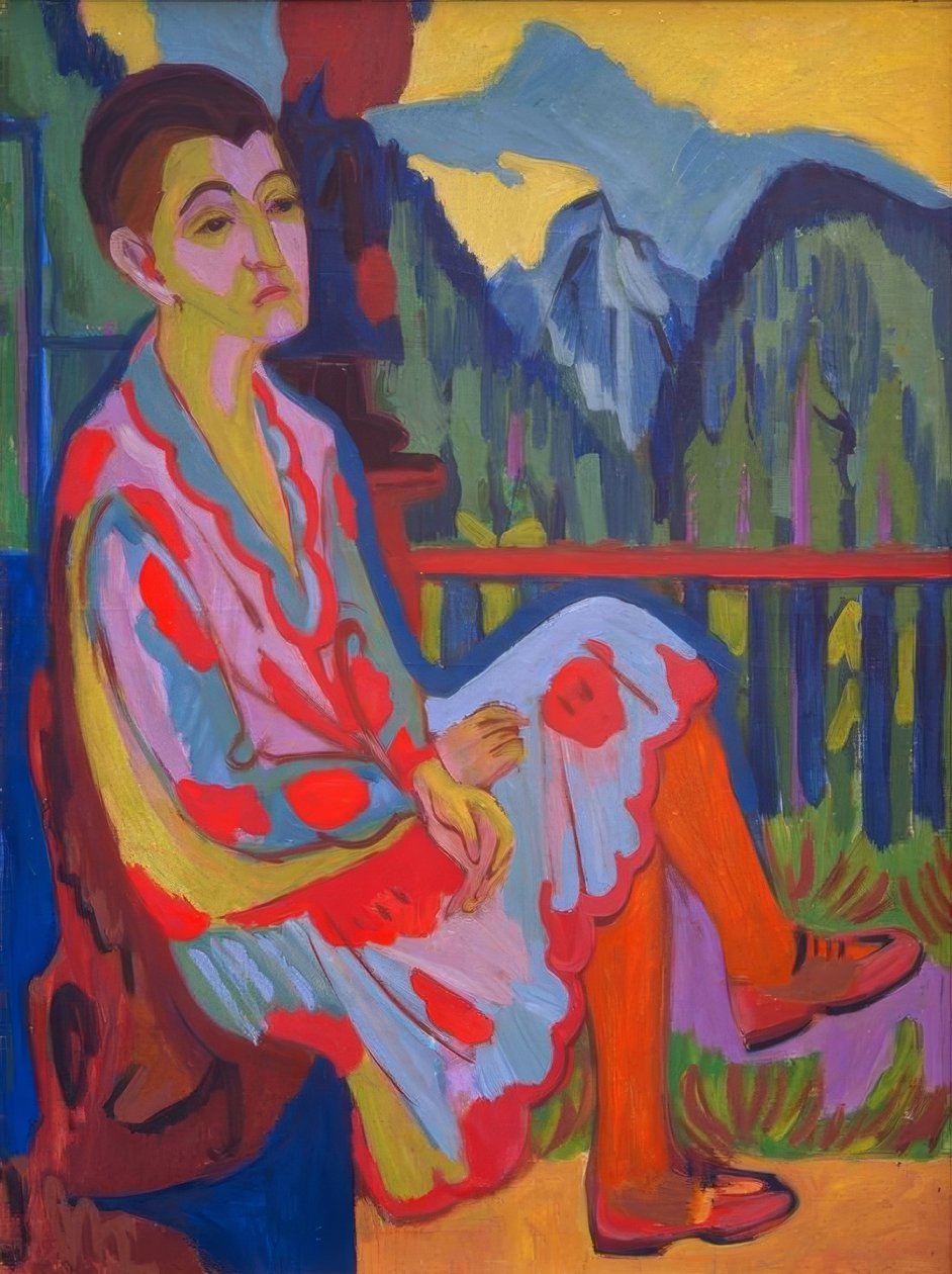 Dame assise (Erna Kirchner) - Ernst Ludwig Kirchner