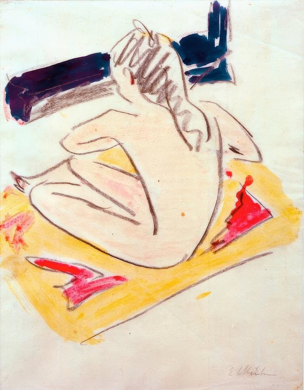 Fränzi assise - Ernst Ludwig Kirchner