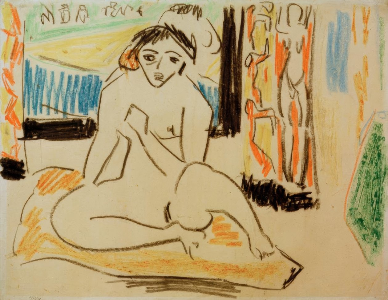 Nu féminin au miroir - Ernst Ludwig Kirchner