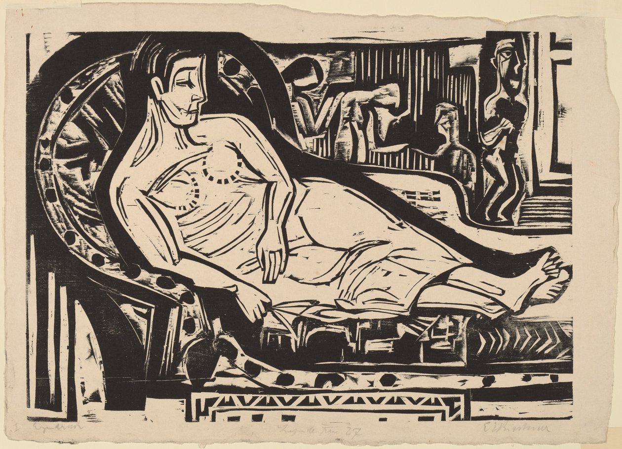 Femme allongée sur un canapé - Ernst Ludwig Kirchner