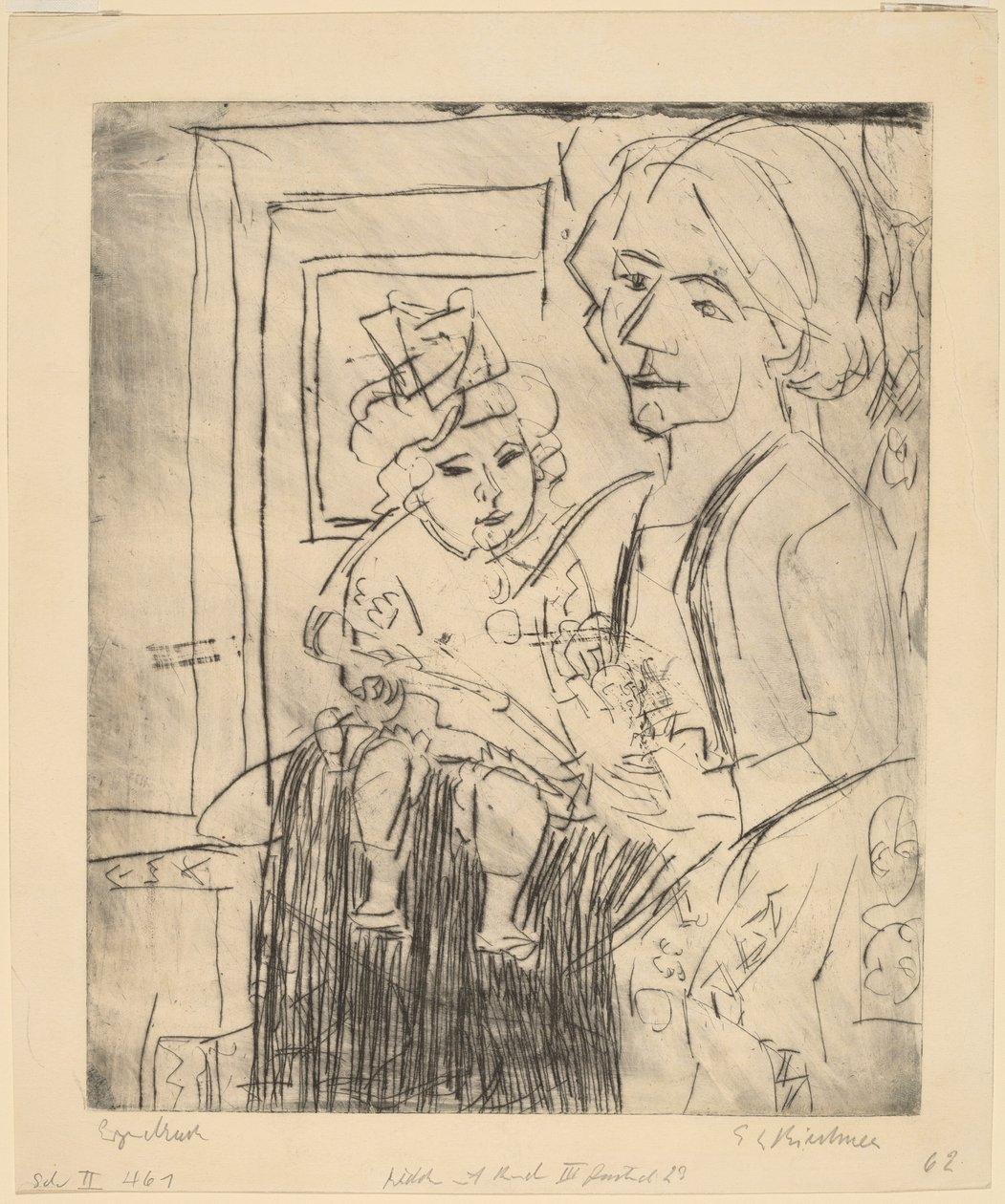 Jeune femme avec enfant - Ernst Ludwig Kirchner