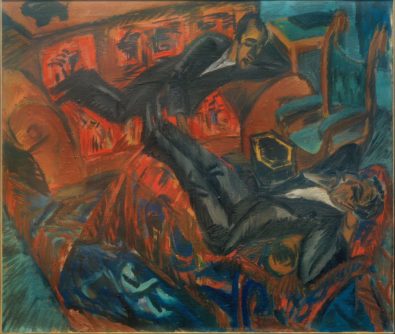 Deux amis en conversation - Ernst Ludwig Kirchner