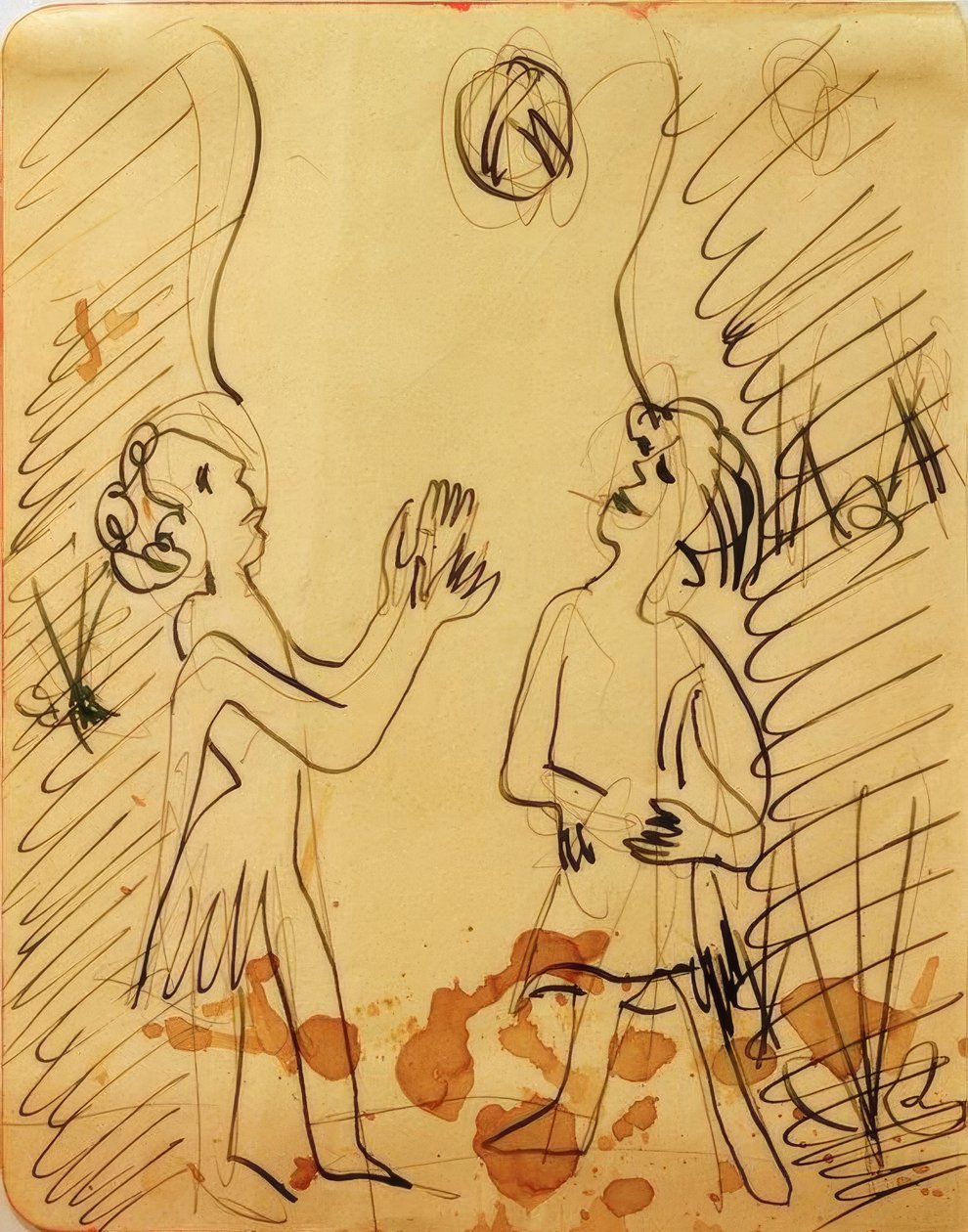 Deux filles jouant à la balle - Ernst Ludwig Kirchner