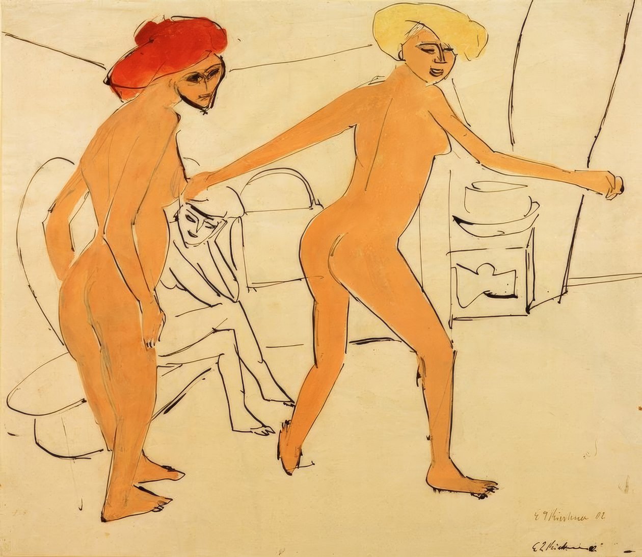 Deux danseuses nues - Ernst Ludwig Kirchner