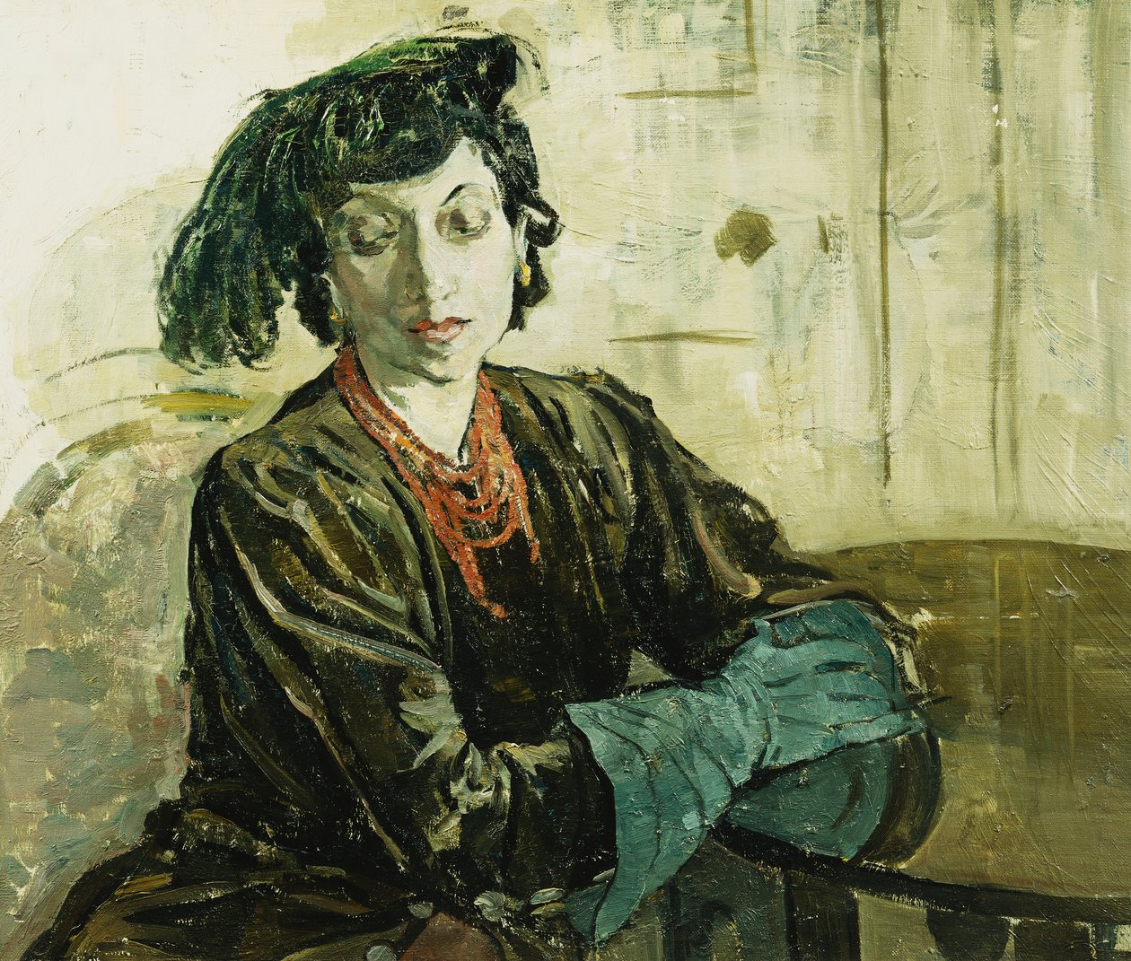 Plume verte et gants verts - Ethel Gabain