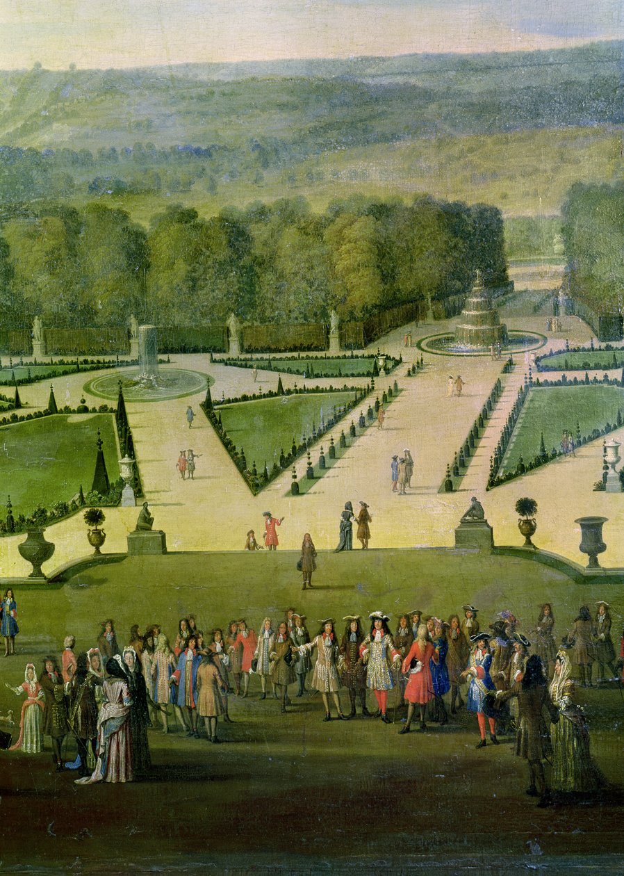 Promenade de Louis XIV par le Parterre du Nord (détail) - Etienne Allegrain