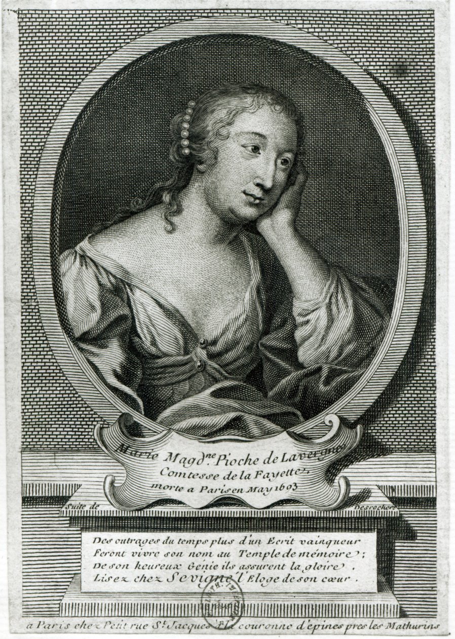 Portrait en médaillon de Madame de La Fayette, romancière française - Etienne Jehandier Desrochers