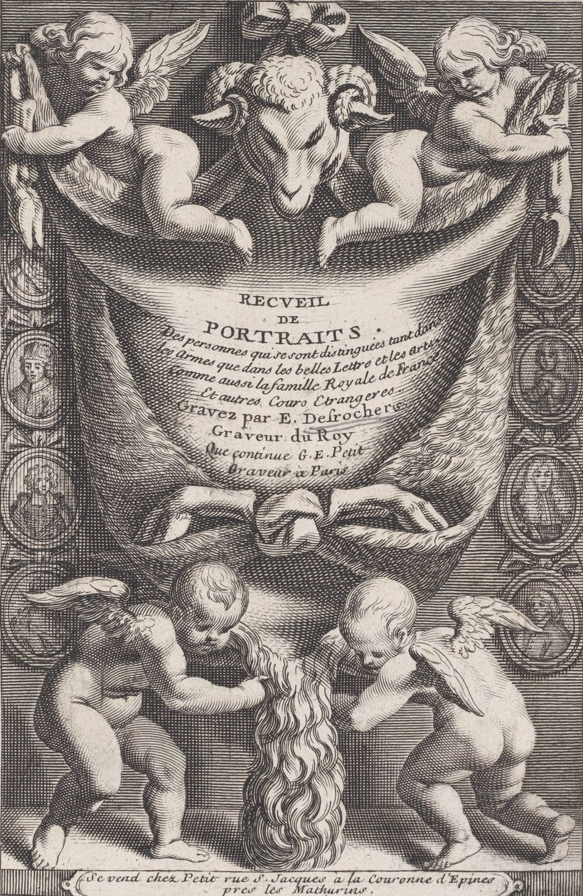 Frontispice de la Collection de Portraits, 1714-41 - Etienne Desrochers
