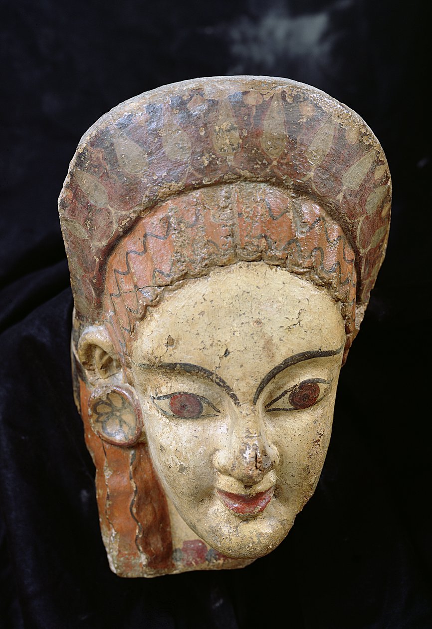 Antéfixe avec une tête de femme, de Cerveteri - Etruscan