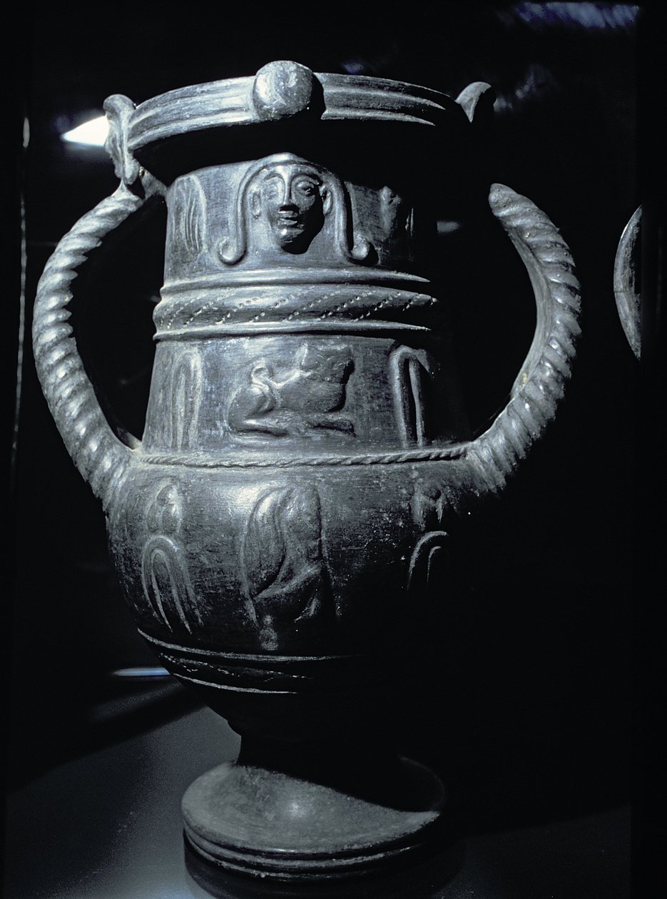 Vase à figures noires, étrusque, VIe siècle av. J.-C. (bucchero) - Etruscan