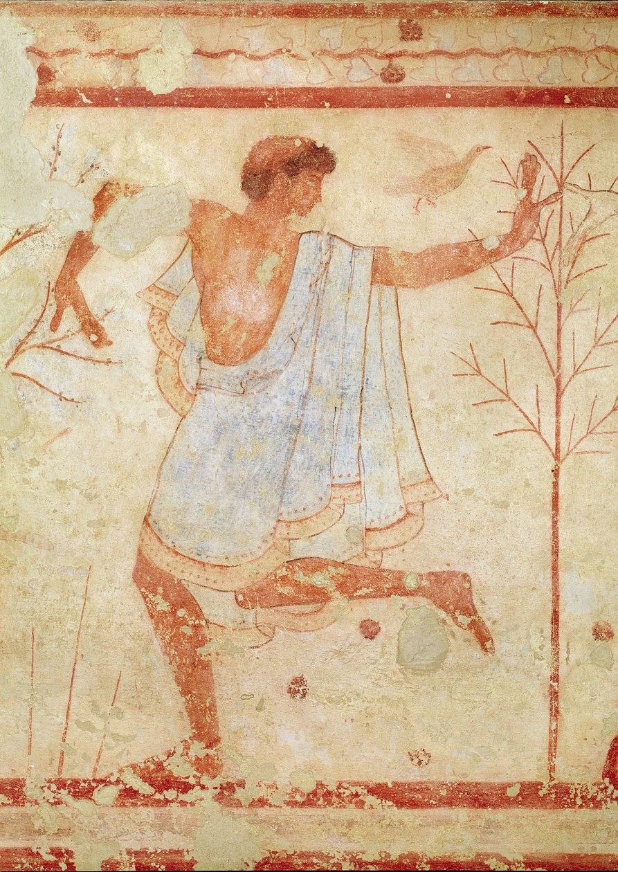 Danseuse en tunique bleue de la tombe du Triclinium, c.470 av. J.-C. (détail) - Etruscan
