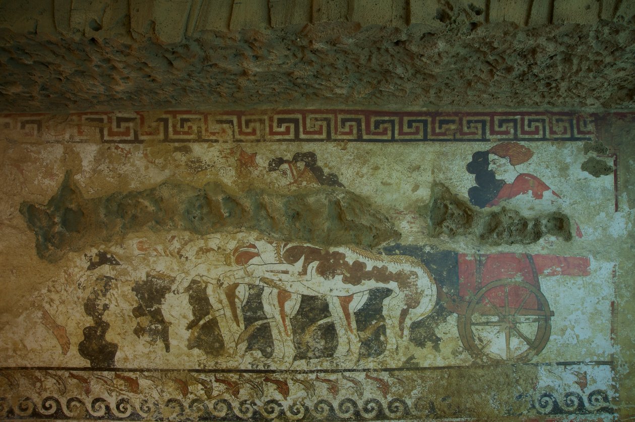 Fresque de la tombe de la Quadrige infernale - Etruscan