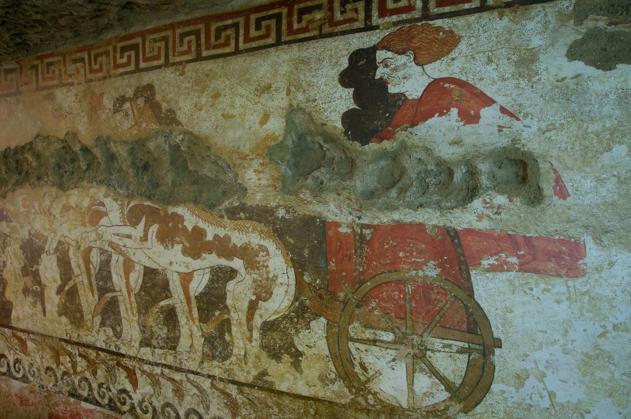 Fresque de la Tombe de la Quadrige Infernale (détail) - Etruscan