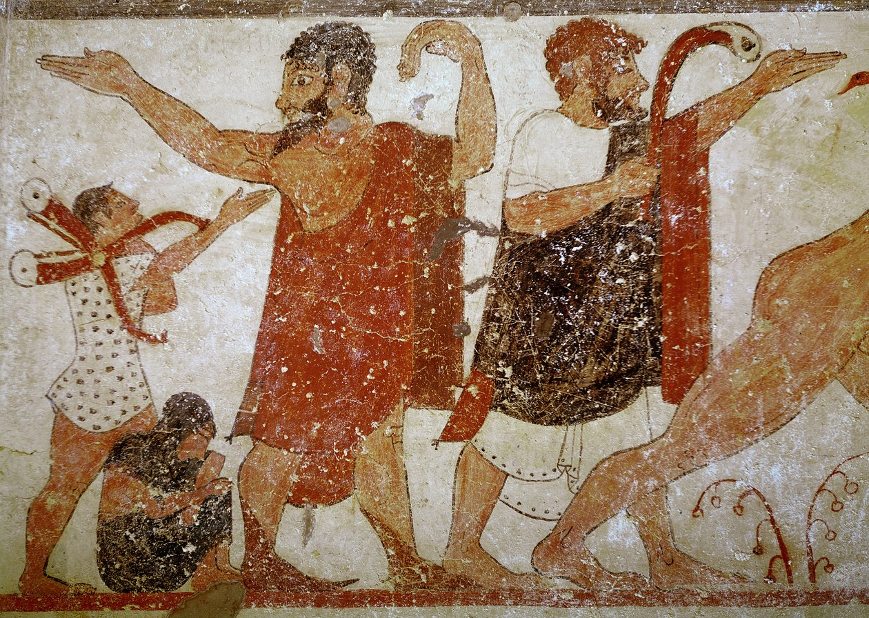 Deux hommes, de la tombe des Augures, c.530-520 av. J.-C. - Etruscan