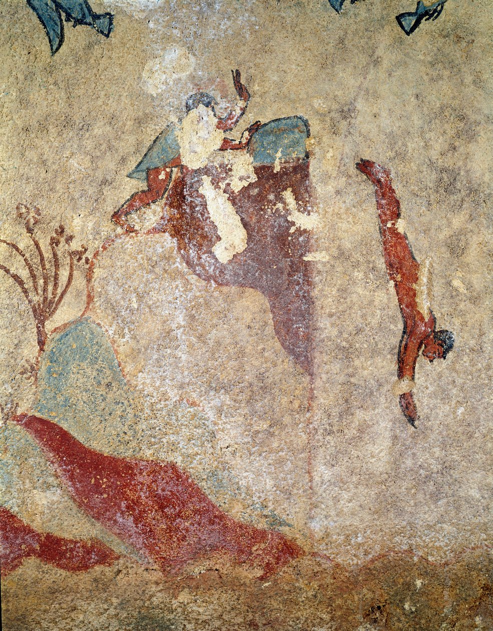 Un plongeur. (détail de fresque, 520-510 av. J.-C.) - Etruscan