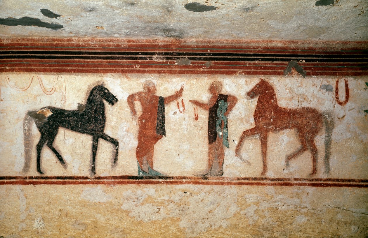 Conversation (Détail de fresque, 530 av. J.-C.) - Etruscan