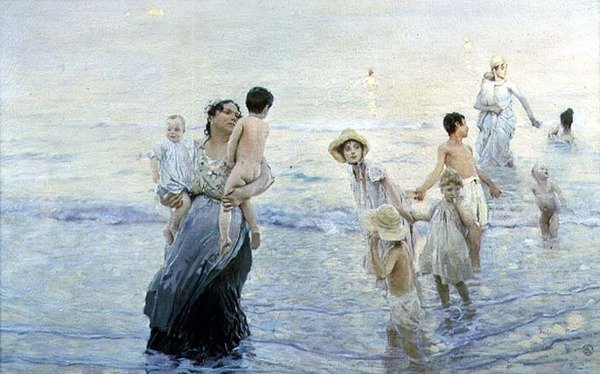 Juillet (À la plage) - Ettore Tito