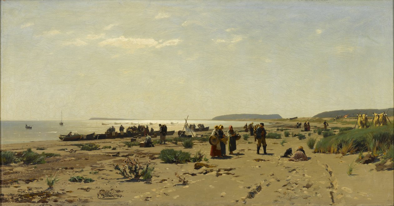 Paysage côtier (Retour des pêcheurs) - Eugene Gustav Dücker