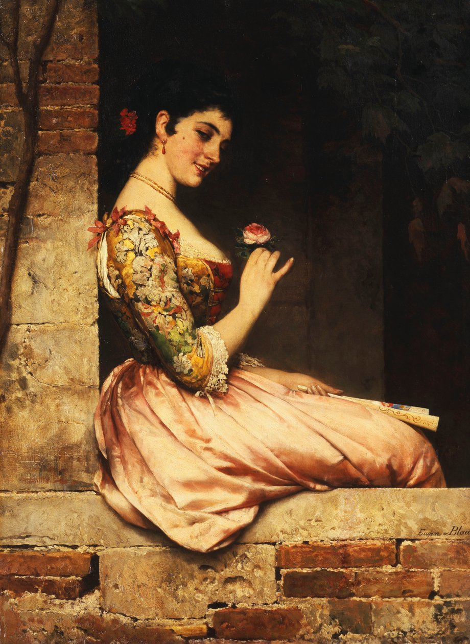 La Rose rose - Eugen von Blaas