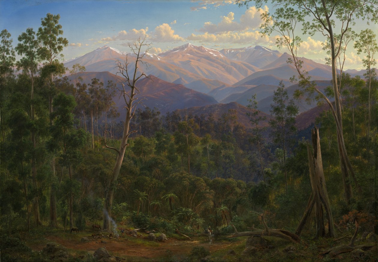 Mont Kosciusko, vu de la frontière victorienne (Mont Hope Ranges) - Eugene von Guérard
