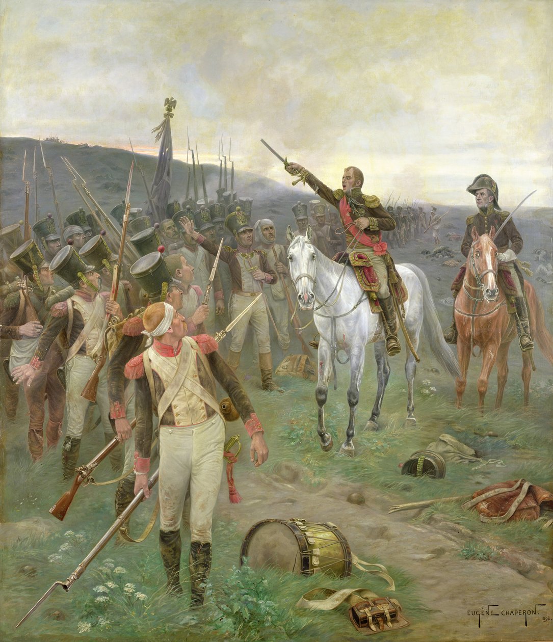 Le maréchal Ney ralliant les troupes à Waterloo, 1898 - Eugene Chaperon
