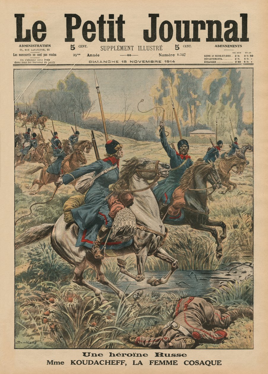Une héroïne russe, madame Koudacheff, une femme cosaque, couverture de 