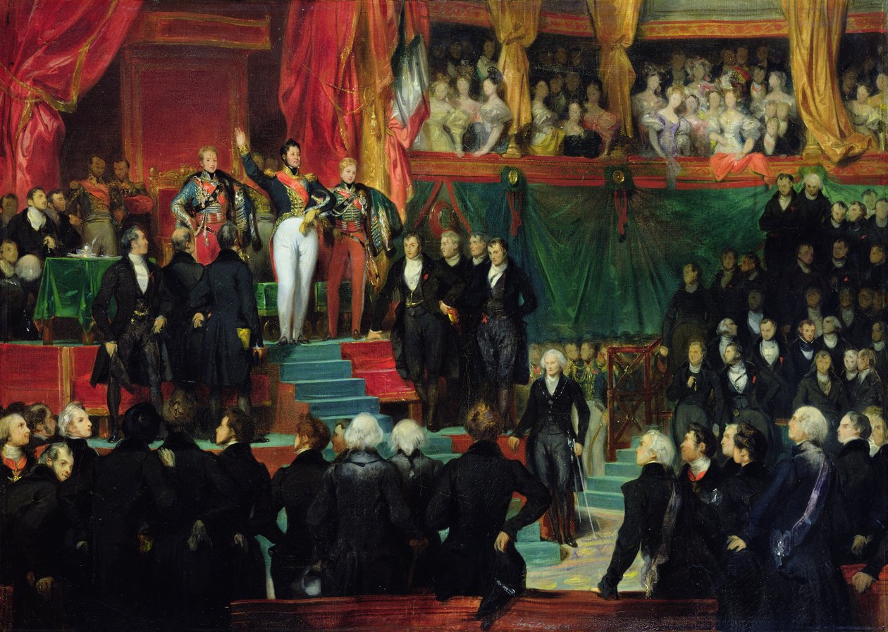 Louis-Philippe (1773-1850) prêtant serment comme roi devant la Chambre des députés, 9 août 1830 - Eugene Deveria