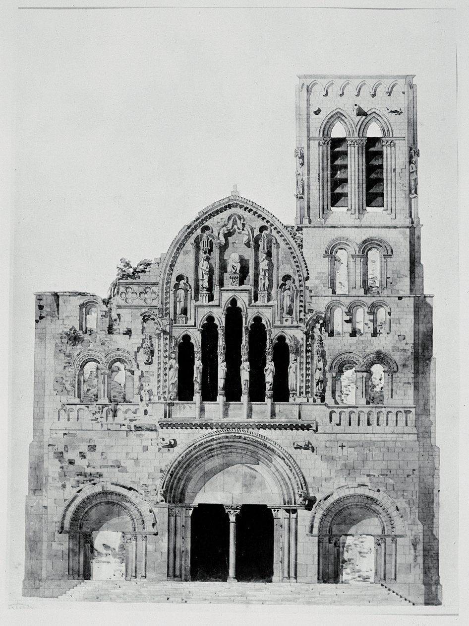 La façade de La Madeleine de Vézelay - Eugene Emmanuel Viollet le Duc