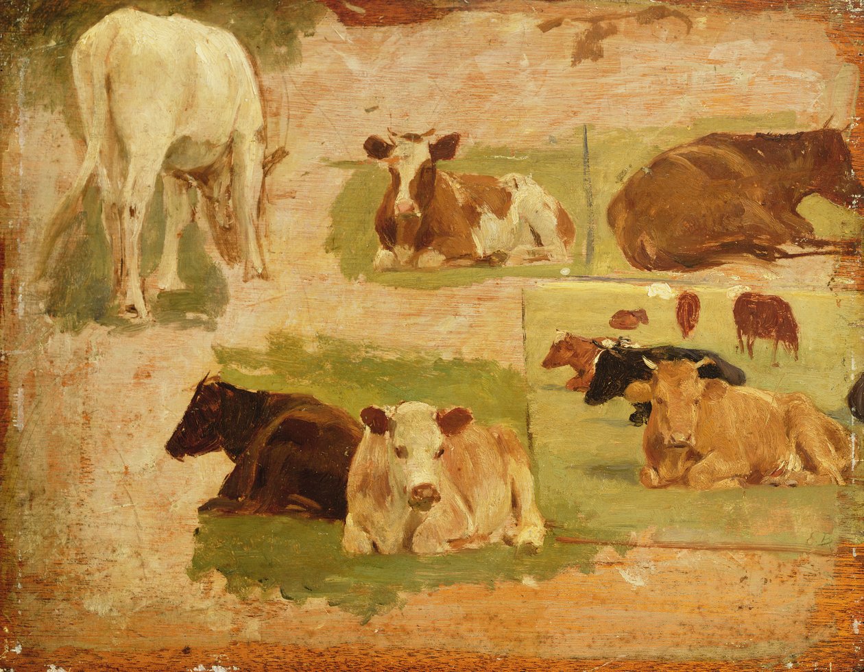 Étude de vaches - Eugene Louis Boudin