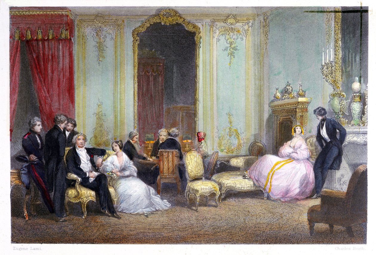 Une famille dans un intérieur, 1842 - Eugene Louis Lami