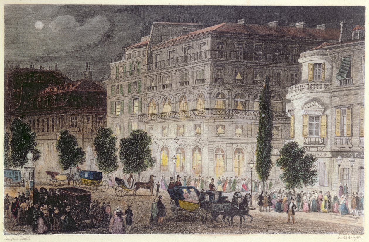 Vue du boulevard des Italiens, gravée par E. Radclyffe, vers 1840-50 - Eugene Louis Lami