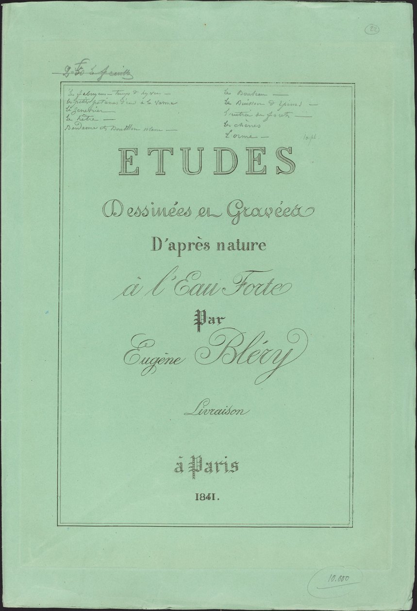 Études dessinées et gravées d