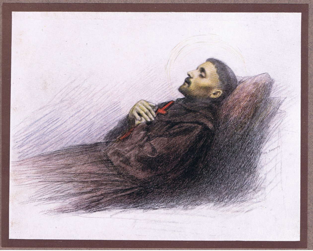 Saint François sur son lit de mort - Eugene Burnand