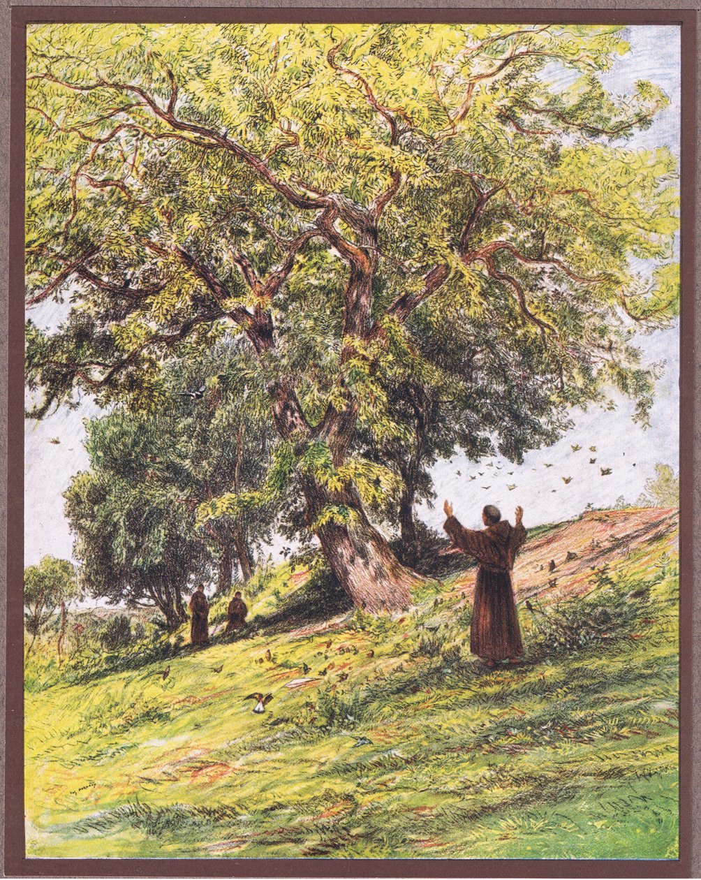 Saint François prêche aux oiseaux - Eugene Burnand
