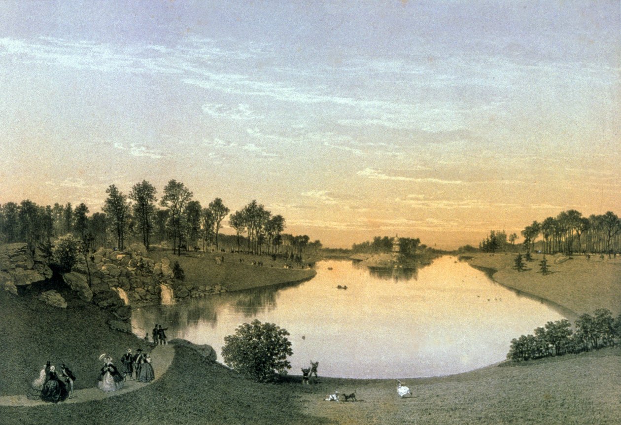 Lac dans le bois de Boulogne, vers 1860 - Eugene Ciceri