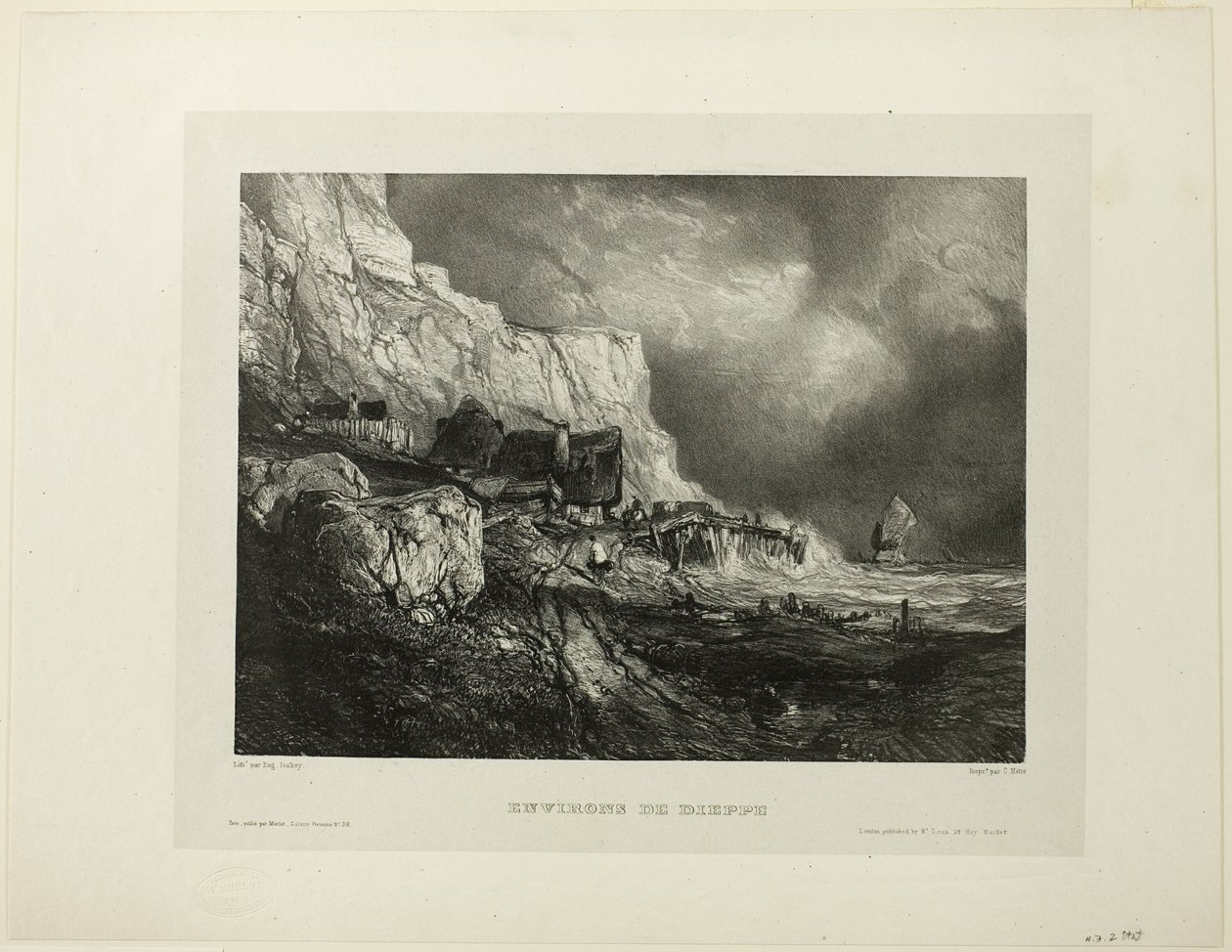 Près de Dieppe, planche une de Six Marines - Eugene Isabey
