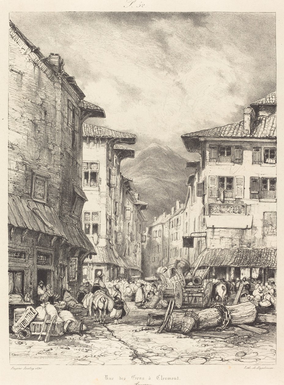 Rue des Gras à Clermont - Eugene Isabey