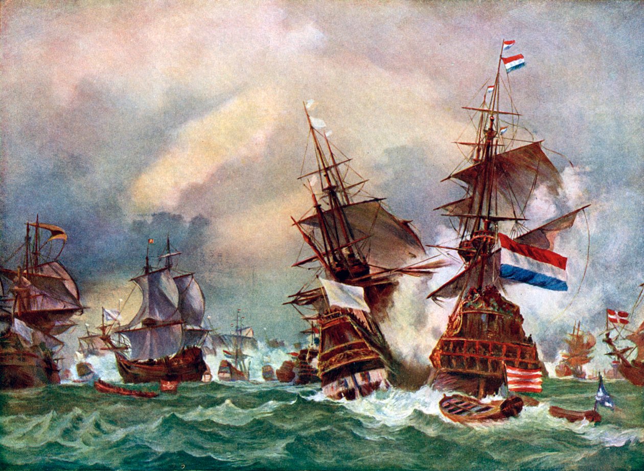 La bataille de Texel, 1673 vers 1920 - Eugene Isabey